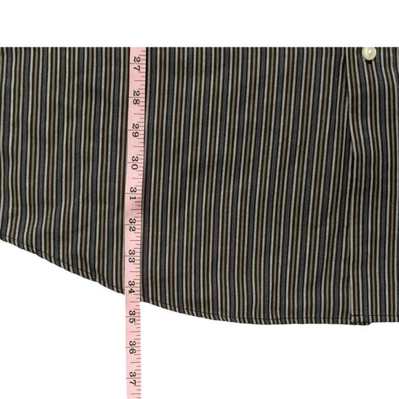 Roundtree & Yorke Brown/Blue Striped Button-Down Mens Size 2XT - Picture 4 of 5